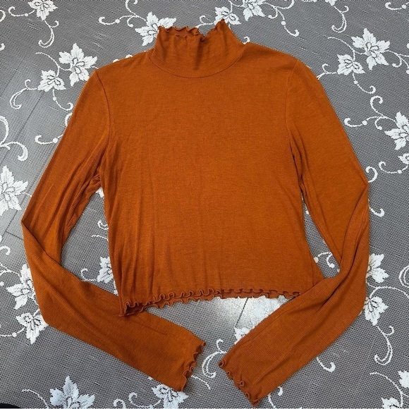 Aritzia Wilfred Haiku Mockneck Long Sleeve Top Sz Small - Picture 2 of 9